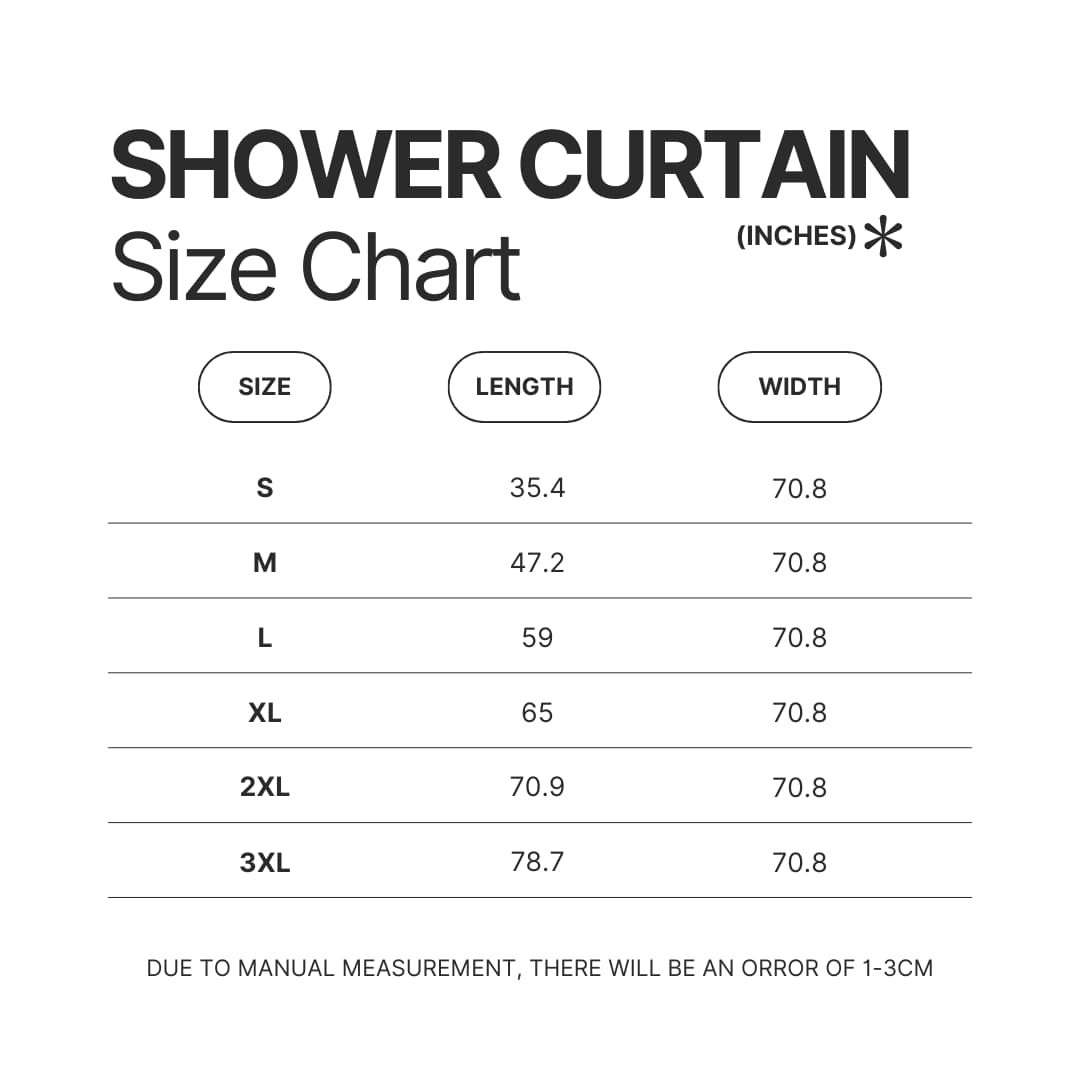 Shower Curtain Size Chart - Sword Art Online Shop